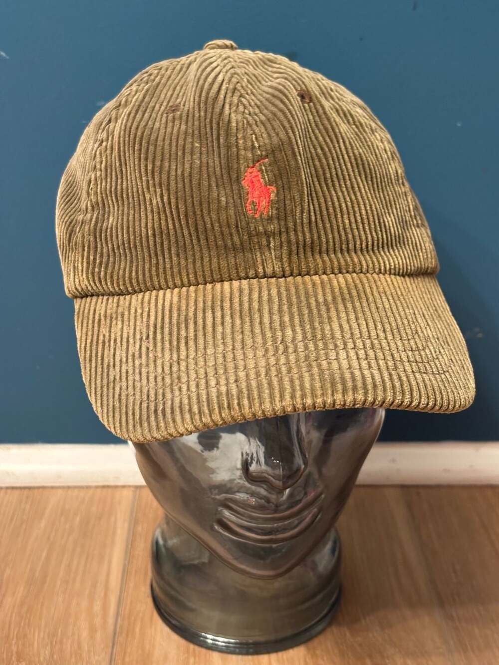 Polo Ralph Lauren Vintage Corduroy Baseball Cap with Leather Strap